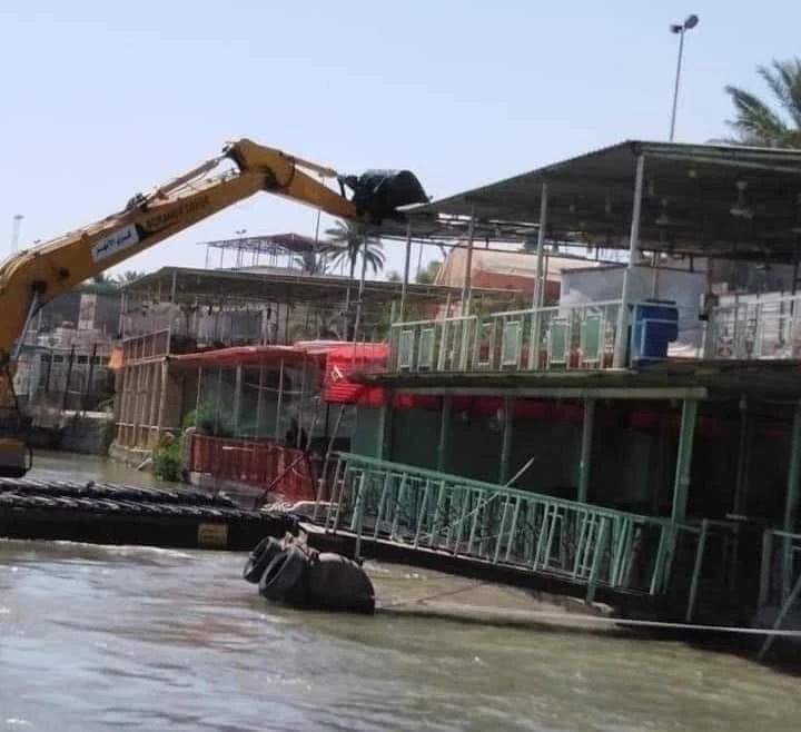 رفع 95 بالمئة من التجاوزات على نهر الفرات في الانبار