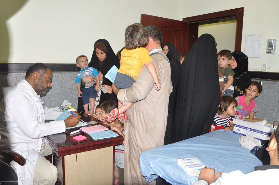 بعد مرور سبعة اشهر على نزوحهم إلى محافظة كربلاء :(135703) مراجع للمؤسسات الصحية وولادة (1185) طفل وطفلة
