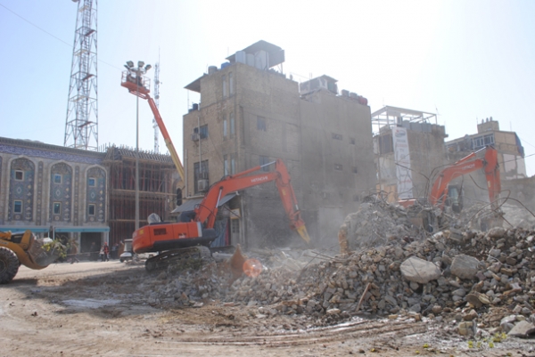 بالصور :العتبة الحسينية تستملك 95% من العقارات لانشاء صحن العقيلة زينب