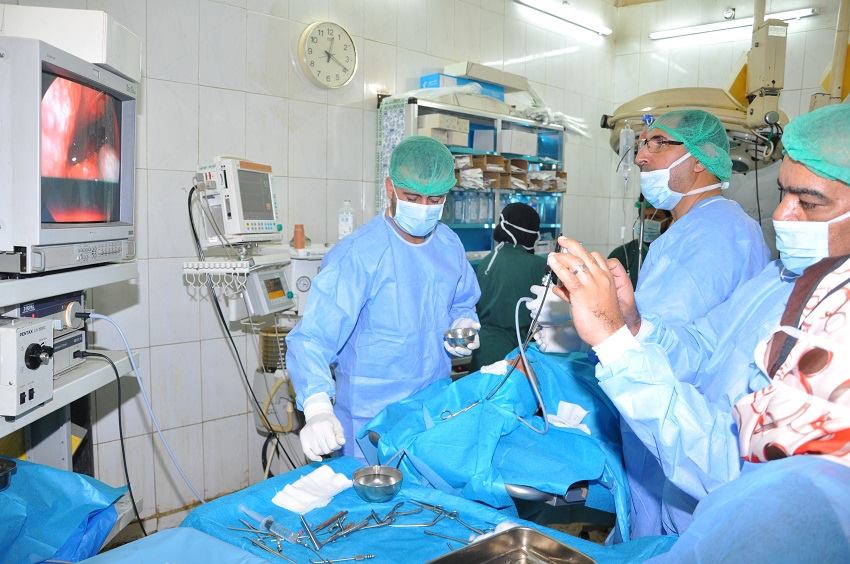 كربلاء:عملية جراحية نادرة  تستأصل ورم دموي في الحاجز الأنفي الوسطي لمريض ثلاثيني