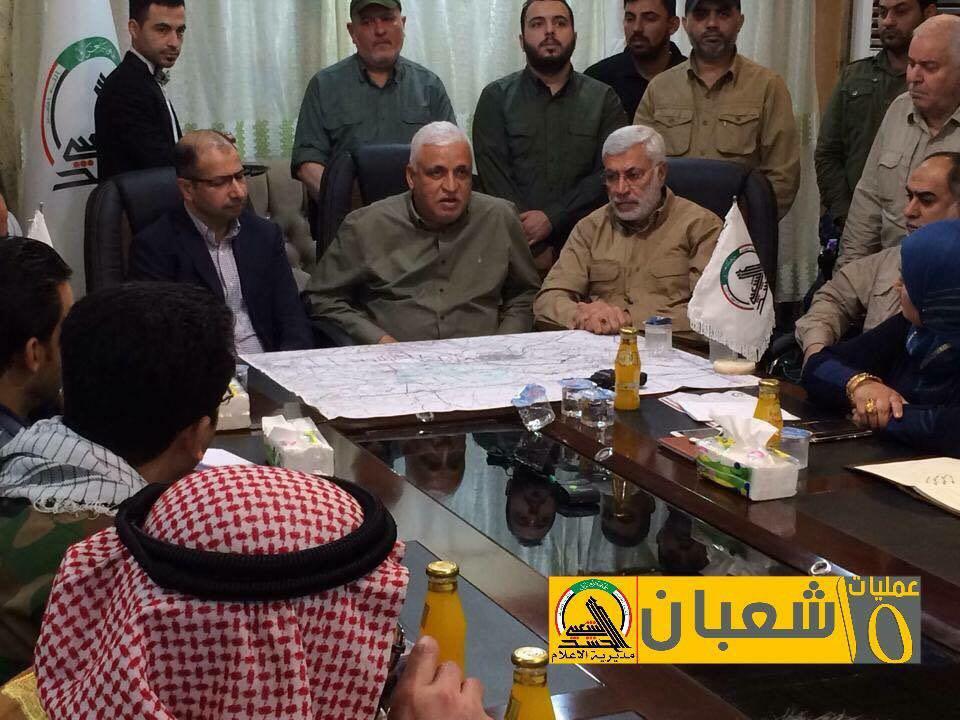 الجبوري يصل الى مقر قيادة الحشد الشعبي في عمليات تحرير الفلوجة ويلتقي بالقادة الامنيين