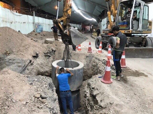 انجاز 75% من مشروع تنفيذ خطوط مجاري في قضاء سامراء