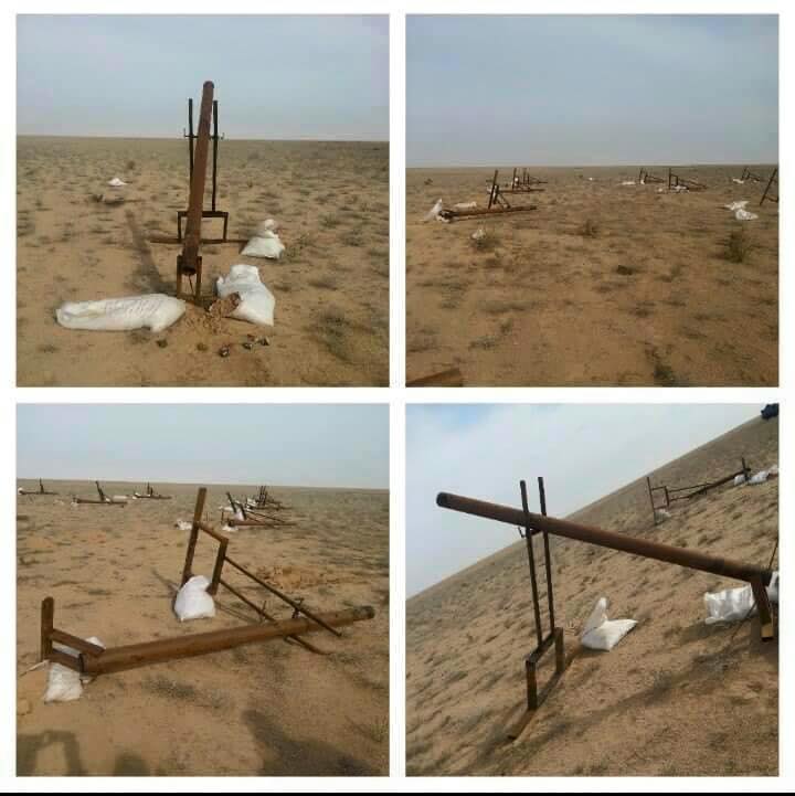 شاهد بالصور منصات الصواريخ التي وجدت بصحراء كربلاء في زيارة الاربعين