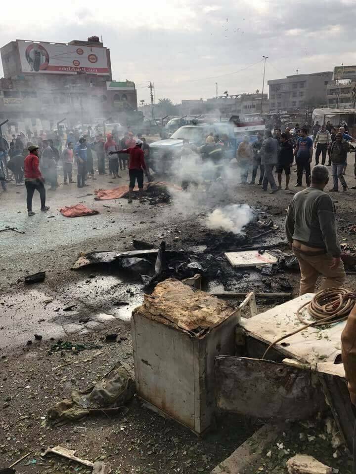 بالصور: تفجير عنيف يهز شرق العاصمة بغداد ويودي بحياة العشرات