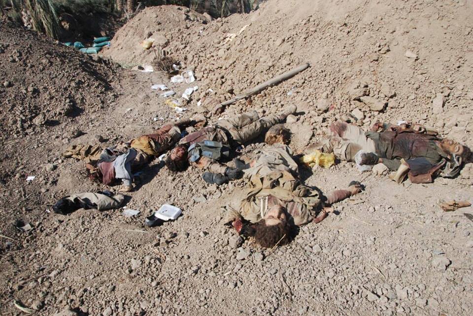 بالصور: الدفاع تعلن عن مقتل عشرات الارهابيين في الكرمة