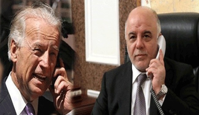 بايدن يؤكد للعبادي دعم أميركا للإصلاحات السياسية بالعراق