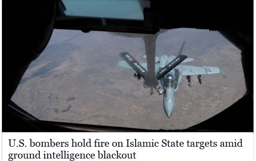 75% من الطلعات الجوية الامريكية التي تستهدف داعش تعود الى قواعدها دون القاء اسلحتها وسط خيبة امل امريكية
