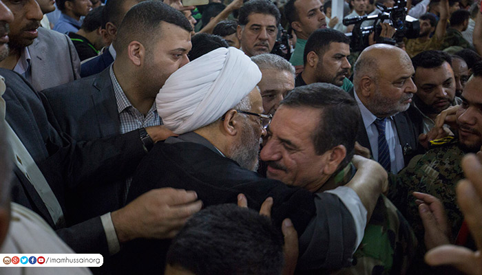 بالصور:ممثل المرجع السيستاني يستقبل المشاركين في تحرير الفلوجة