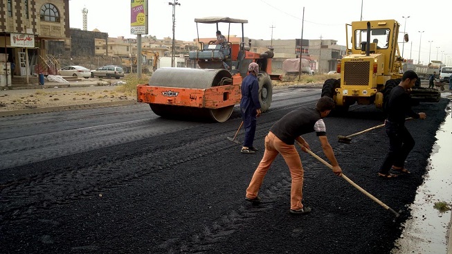 بلدية الموصل تواصل اعمال صيانة وتبليط شوارع المدينة+صور