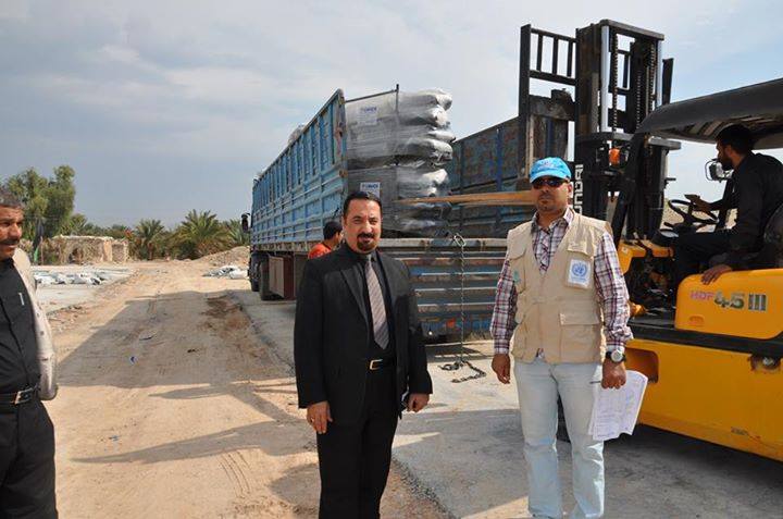 لجنة النازحين في النجف تستلم 1800 خيمه