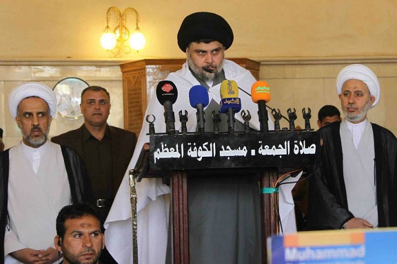 السيد مقتدى الصدر يعتلي منبر الكوفة ويؤكد على ضرورة الاستفادة من تجربة داعش المريرة