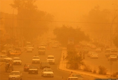 عاصفة رملية وامطار في كربلاء