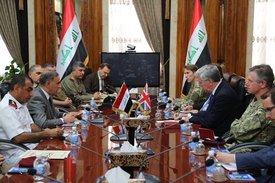 وزير الدفاع البريطاني: العراق يمثل رأس الرمح في معركة العالم ضد الإرهاب