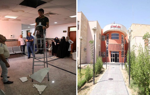 كربلاء: أضرار بالغة في بناية مستشفى الحسينية المنشأ حديثا ومطالبات بتجهيز صالة عملياتها (مصور)