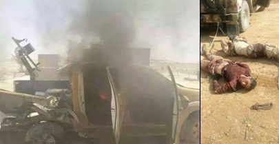 هكذا ترك الدواعش عجلاتهم وقتلاهم في عامرية الفلوجة
