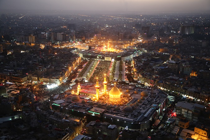 بالصور :شاهد كربلاء المقدسة في عاشوراء 1436 هج من الجو