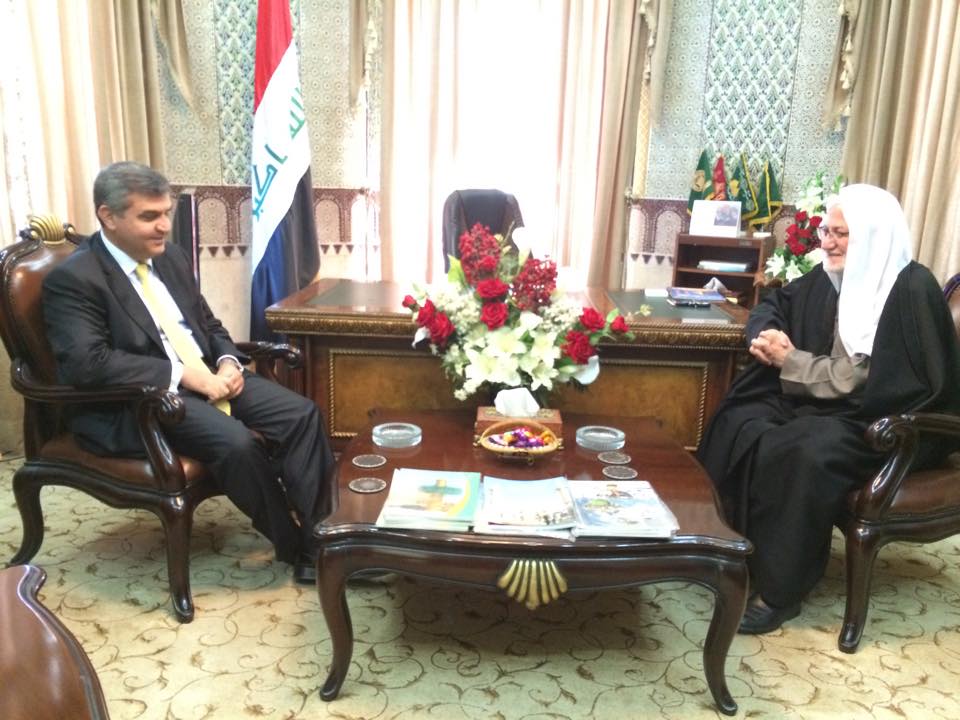 رئيس ديوان الوقف الشيعي يستقبل السفير التركي في العراق ويدعو لتظافر الجهود للقضاء على الارهاب