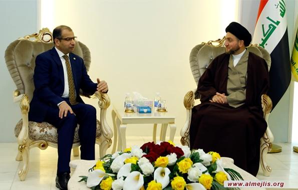 الحكيم يلتقي الجبوري :الحل الأمثل للنازحين هو تحرير مدنهم وإعادتهم إلى بيوتهم