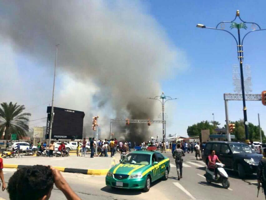 بالصور: استشهاد وإصابة ثمانية اشخاص في حصيلة اولية لتفجير البصرة