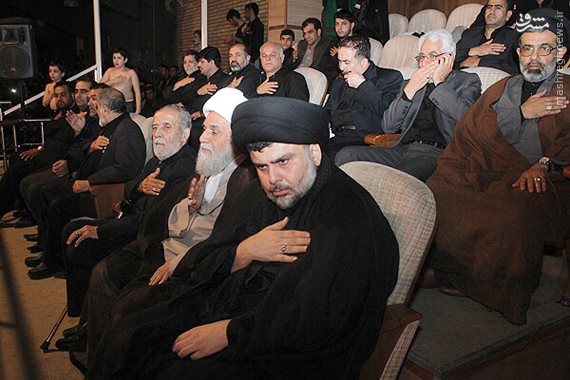 بالصور:السيد مقتدى الصدر يحضر مجلس عزاء الإمام الحسين في مدينة قم المقدسة