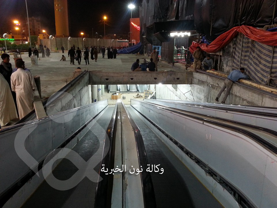 بالفيديو: شاهد نفق قبلة الامام الحسين "ع" ذي السلالم الكهربائية لخدمة الزائرين