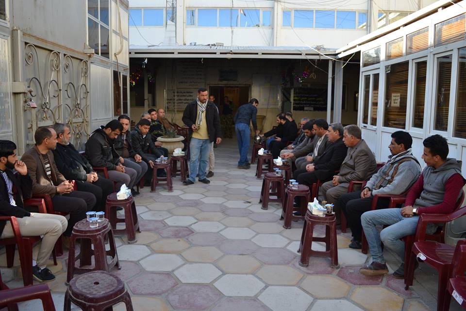 بالصورة: بلدية كربلاء تقيم مجلس عزاء لعامل مصري مغترب مع اقامة وجبة عشاء ترحيما له