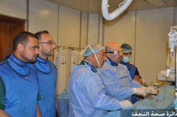 فريق طبي نجفي ينجح باجراء عملية نادرة لسيدة تعاني من توسع موضعي في الشريان الدماغي
