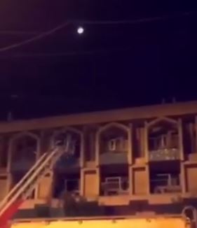 بالفيديو: اندلاع حريق في فندق وسط كربلاء