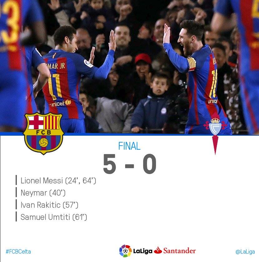 برشلونة يسحق سلتافيغو بخماسية ويعتلي الصدارة