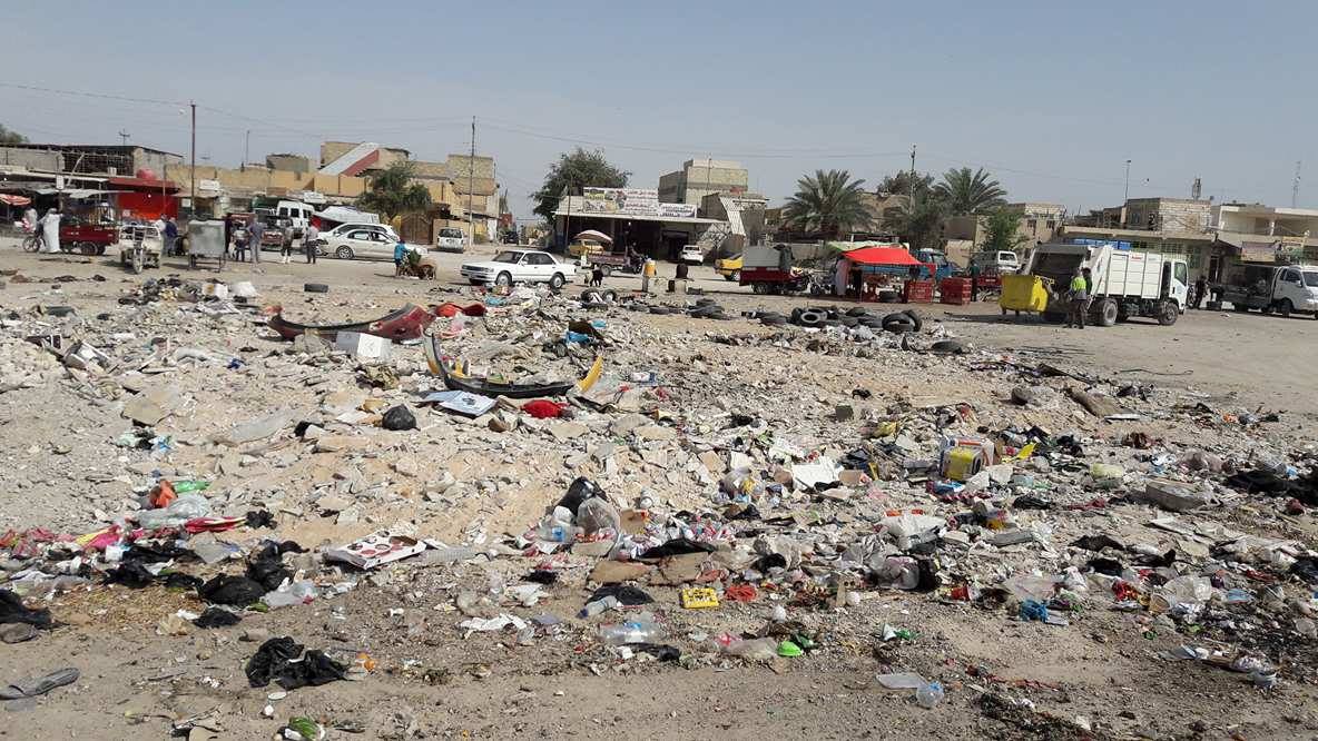 بالصور:منطقة بكربلاء تنذر بامراض وبائية