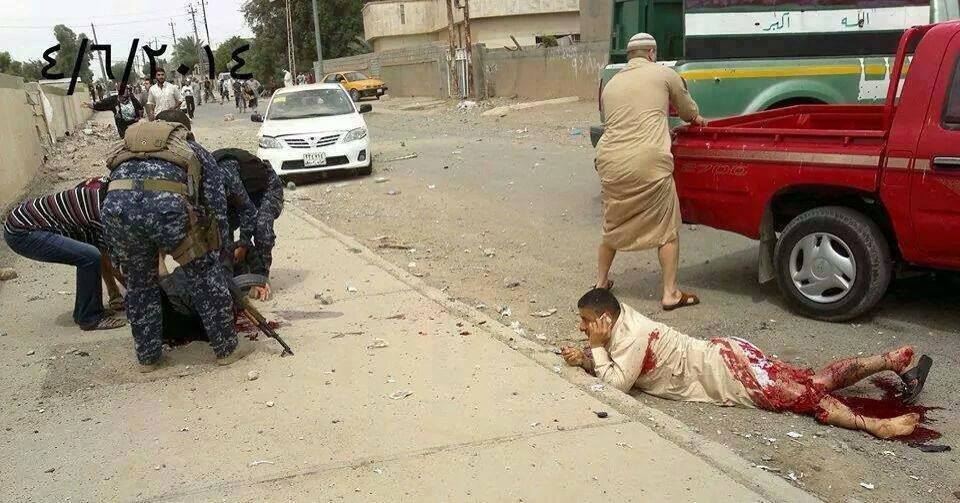 صورة من مكان تفجير المركز الامتحاني في ثانوية عقية بن نافع في صلاح الدين