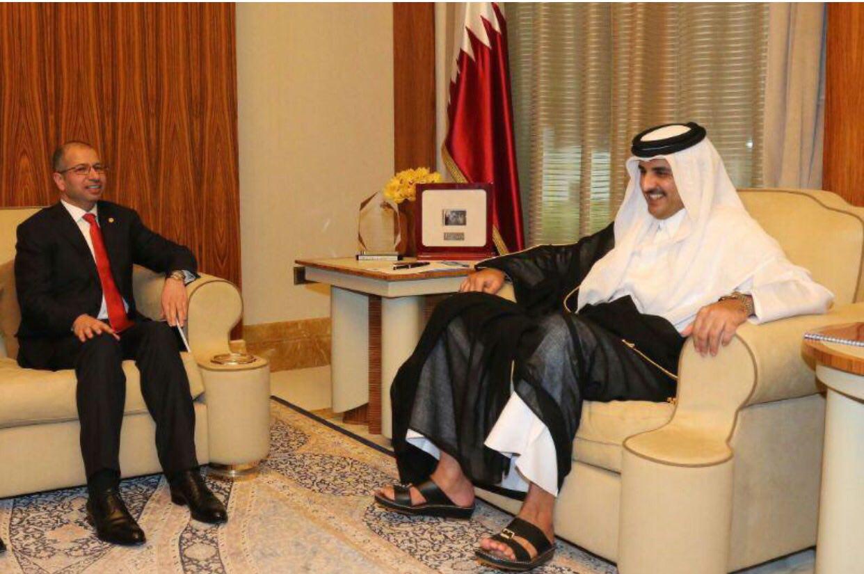 أمير قطر يؤكد للجبوري حرصه على اقامة علاقات مميزة مع العراق