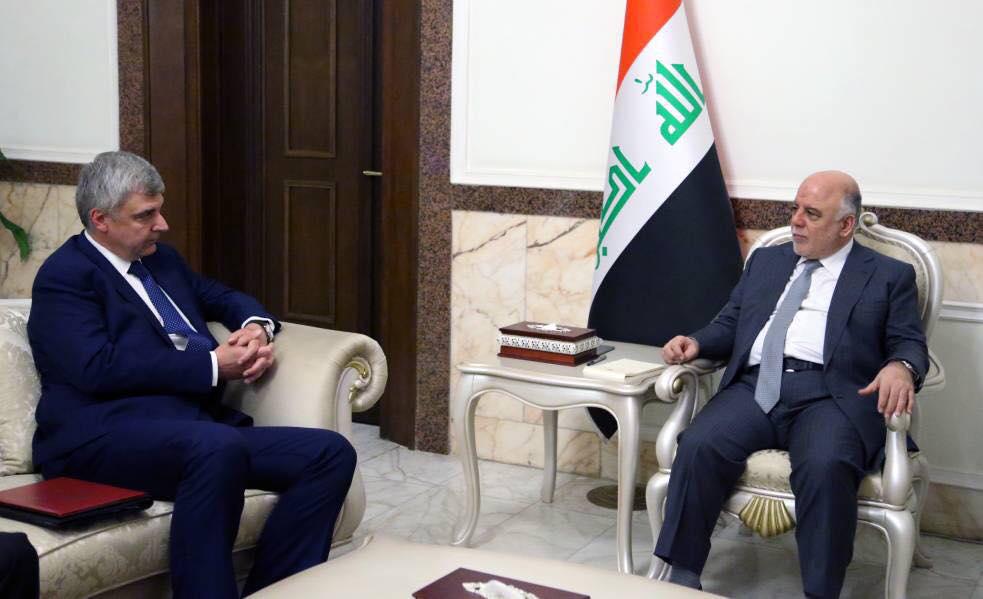 العبادي يبحث مع سفير روسيا تعزيز التعاون الثنائي في قطاعات الاقتصاد والتجارة والتسليح ومحاربة الارهاب