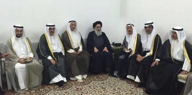 بالصور: المرجع السيستاني يستقبل الوفد الكويتي في مقره بالنجف الاشرف