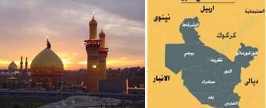 متطوعو العتبة الحسينية يصلحون شوارع الاسحاقي المؤدية الى سامراء ويتعرضون الى قصف بالهاونات