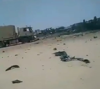 مقطع مسرب للمحرقة التي صنعها اليمنيون في الجنود السعوديين والإماراتيين