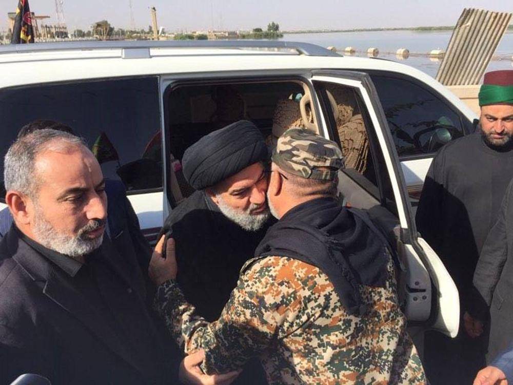 ممثل المرجع السيستاني في كربلاء مع الحشد في سامراء (مصور)