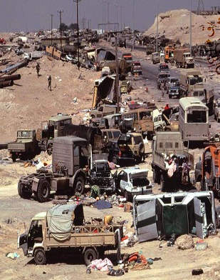 صورة ارشيفية لمدينة البصرة بعد حرب الخليج الثانية والانسحاب من الكويت 1991