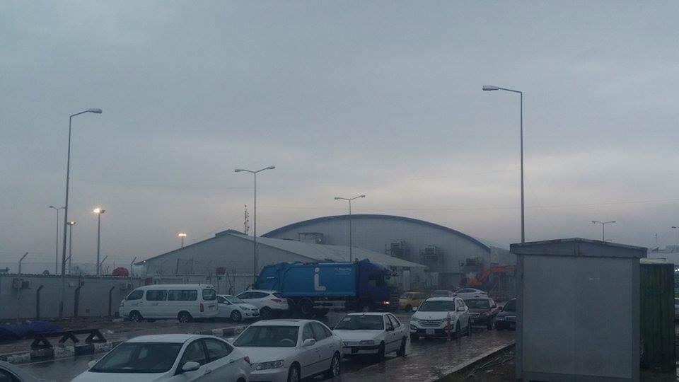 بالصور: تعطيل الرحلات الجوية في مطار النجف بسبب الامطار