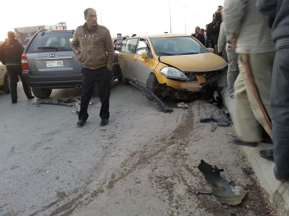 حادث مروري مروع قرب مجسر الضريبة وسط كربلاء (مصور)