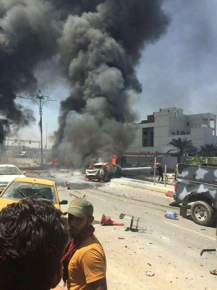 امرأه بصرية أختارت أن تستر جسدها بلهيب نار انفجار شارع الوفود على ان تخرج عارية