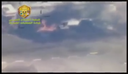 بالفيديو:  طائرات عراقية تسجل قيام "داعش" بحرق عجلات مدنية في هيت