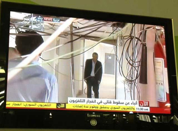 انفجار عبوة ناسفة داخل مبنى التلفزيون السوري في دمشق توقع اصابات