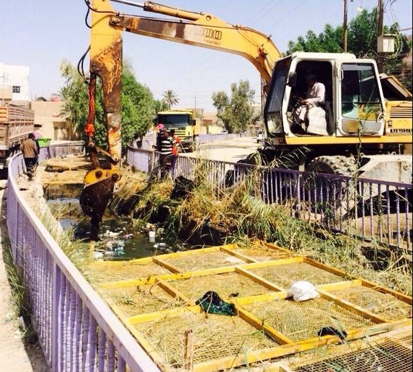 بالصور :تنظيف ناظم شط ملة وانهر فرعية في كربلاء من التجاوزات والشنبلان