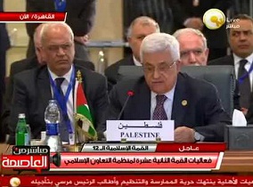 الرئيس الفلسطيني يهنئ مبارك بدلا من مرسي في القمة الإسلامية