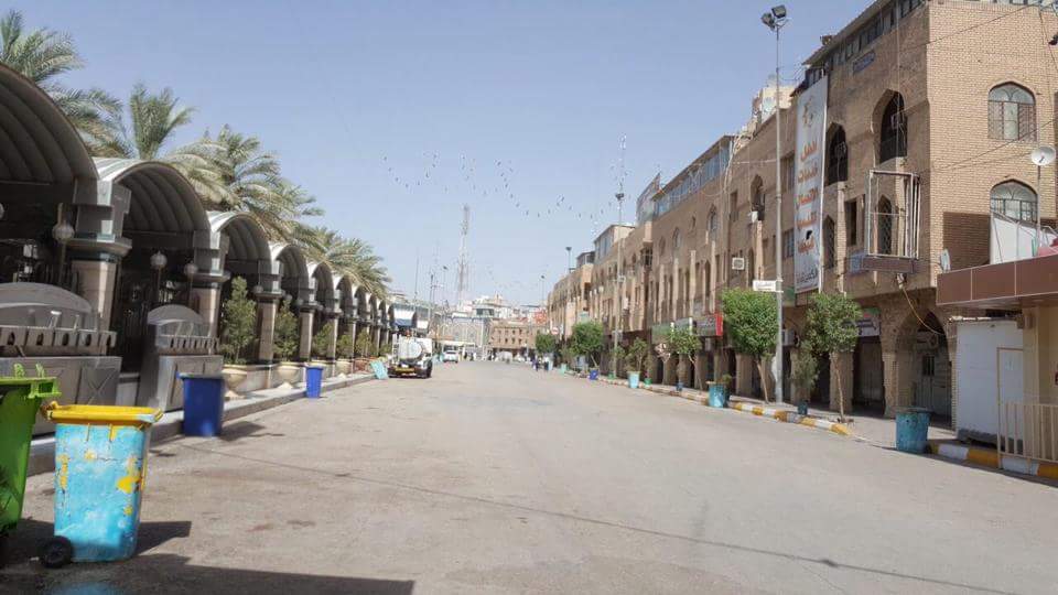 بالصور:شوارع واسواق كربلاء المقدسة تخلو من المرتادين والمتسوقين خلال نهار شهر رمضان