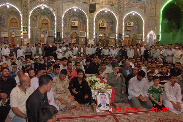 بالصور:تشييع شهيد العتبة الحسينية المقدسة المقتول غدرا وسط كربلاء