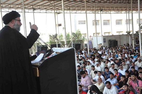 خطيب من التيار الصدري :أهداف التظاهرات منها قيام الحكومة بمحاسبة المفسدين وتقديم الخدمات اﻷساسية للشعب العراقي