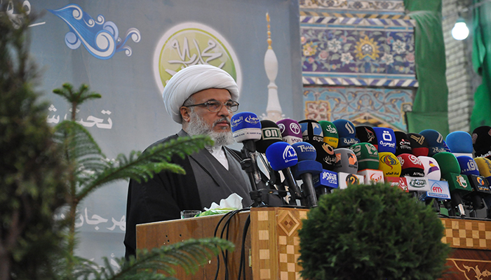 الكربلائي يفتتح مهرجان ربيع الرسالة: التضحية بالدماء والارواح لاتكفي لصد التيارات التكفيرية بل يتطلب إصلاحاً على مستوى أنظمة الدولة ومؤسساتها وقادتها