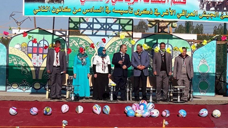 كشفيات كربلاء يقمن إستعراضاً بمناسبة عيد الجيش